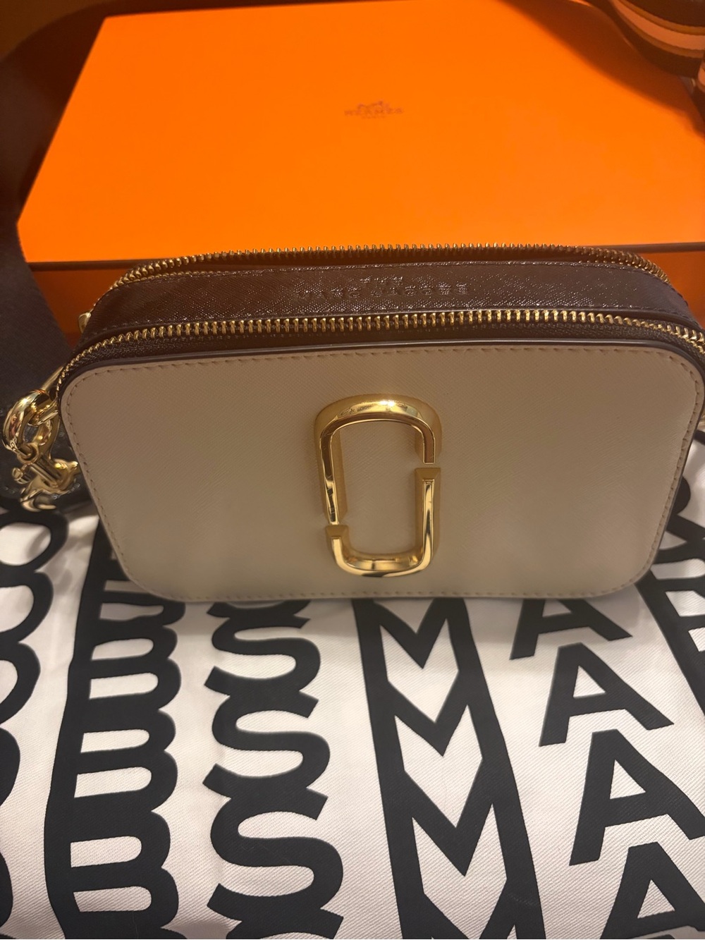 Marc Jacobs Snapshot Black Saffiano Leather Zip-Top Crossbody